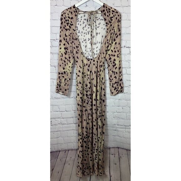NWT & OTHER STORIES Womens’ Open Back Midi Dress Beige Leopard Print Size 2 $129 - Picture 10 of 12